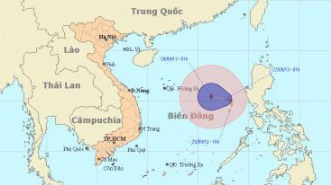 Vị trí và hướng đi của áp thấp nhiệt đới. (Ảnh: TTDBKTTVTW)