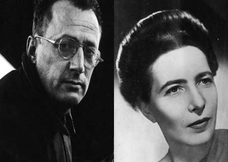Chân dung nhà văn Simone de Beauvoir và Nelson Algren