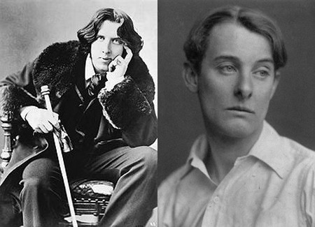 Chân dung nhà văn Oscar Wilde (trái) và người tình Alfared Douglas (phải).