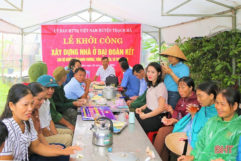 Khởi công xây dựng nhà đại đoàn kết cho hộ nghèo tại Thạch Hà