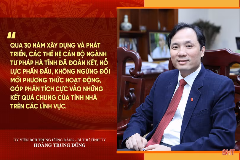 Bí thư Tỉnh ủy gửi thư chúc mừng ngành Tư pháp Hà Tĩnh