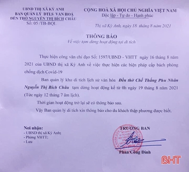 Đền Bà Hải tạm dừng đón khách dịp rằm tháng 7 để phòng dịch COVID-19