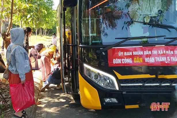 Huyện Kỳ Anh và thị xã Kỳ Anh đón công dân hoàn thành cách tập trung