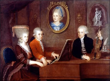 Chân dung đại gia đình nhà soạn nhạc Mozart được vẽ vào khoảng năm 1780.