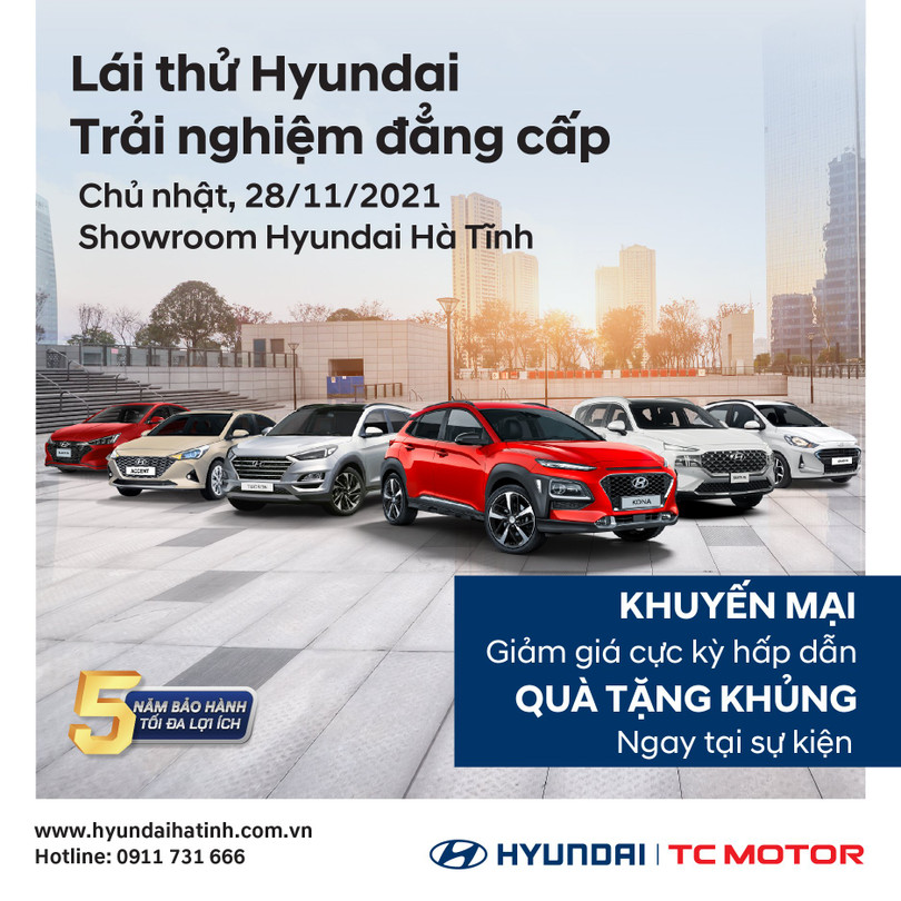 Hyundai Hà Tĩnh: Lái thử Hyundai - Trải nghiệm đẳng cấp