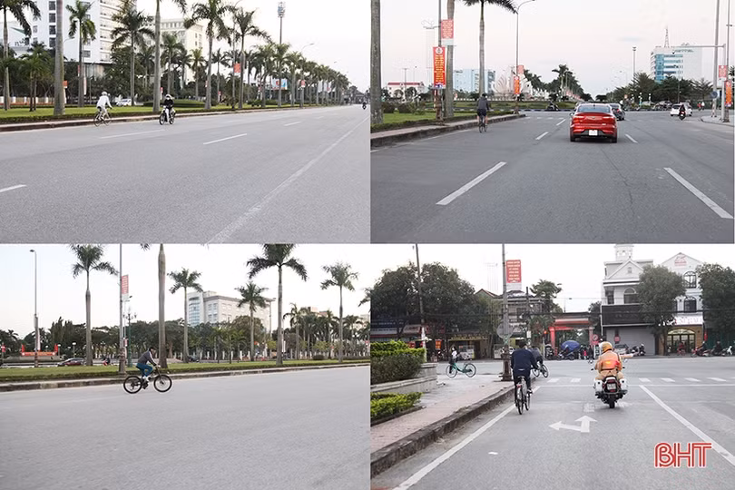 Nhắc nhở, xử phạt nhiều trường hợp đạp xe, đi thể dục vi phạm Luật Giao thông ở TP Hà Tĩnh