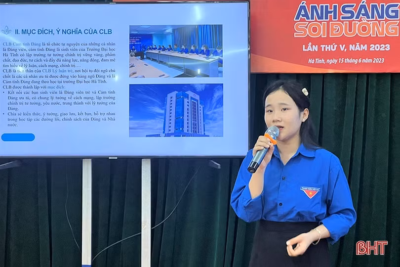 CLB Lý luận trẻ Đại học Hà Tĩnh tham dự vòng thi khu vực cuộc thi “Ánh sáng soi đường” 2023