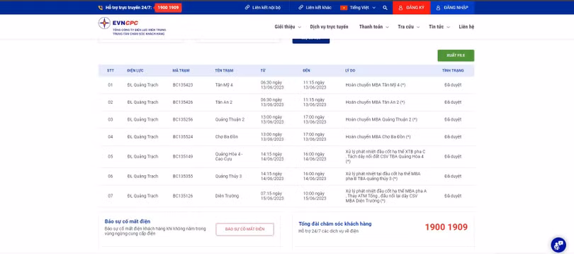 Cách kiểm tra lịch cắt điện