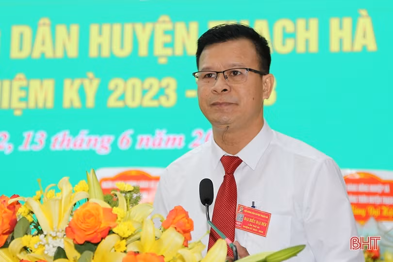 Ông Trần Xuân Hòa tái cử Chủ tịch Hội Nông dân huyện Thạch Hà nhiệm kỳ 2023 - 2028