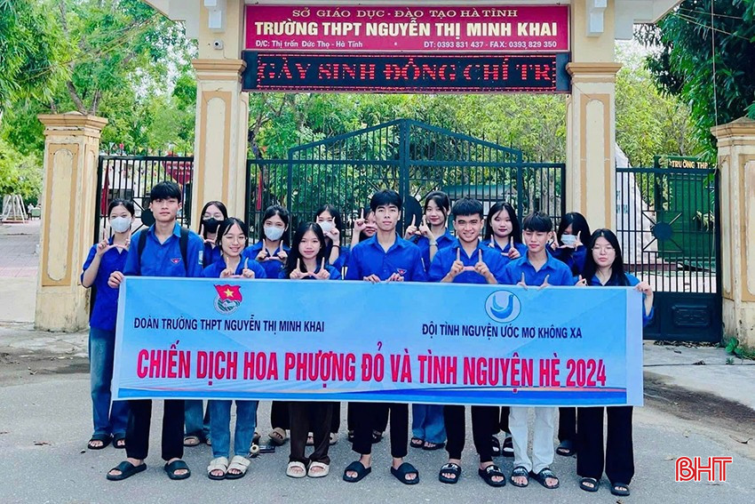 Đoàn trường THPT Nguyễn Thị Minh Khai (Đức Thọ) hưởng ứng Chiến dịch "Hoa phượng đỏ" và "Thanh niên tình nguyện hè". bqbht_br_anh-5-truong-nguyen-thi-minh-khai.jpg