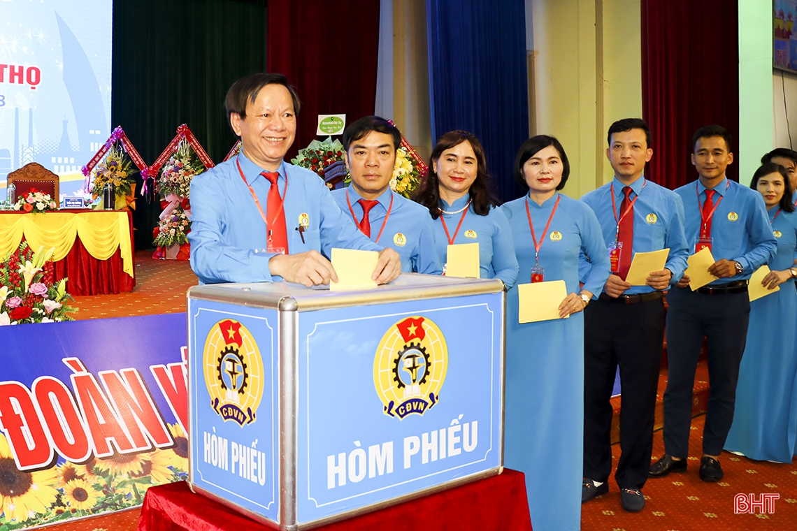 Đại hội Công đoàn cấp huyện đầu tiên nhiệm kỳ 2023 - 2028 ở Hà Tĩnh