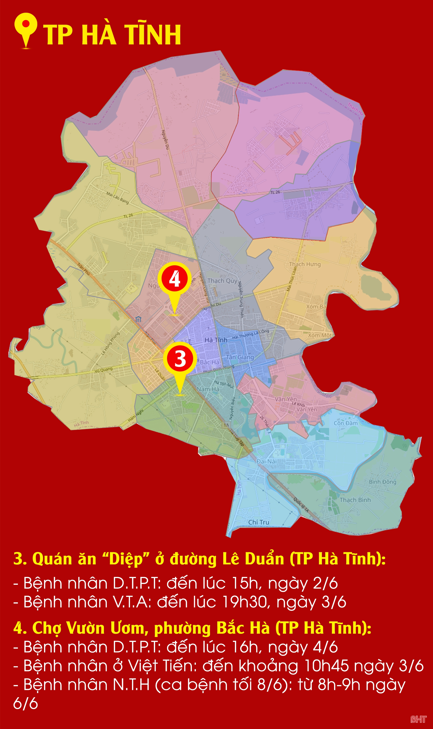 ĐỒ HỌA: 4 địa điểm có nhiều ca nhiễm Covid-19 từng đến