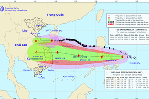 Bão số 8 sắp áp sát bờ biển Hà Tĩnh, xuất hiện bão số 9 trên biển Đông