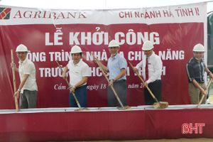 Agribank Hà Tĩnh II tài trợ xây nhà đa chức năng trường học trị giá 5 tỷ đồng