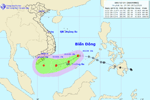 Áp thấp nhiệt đới trên Biển Đông mạnh lên thành bão