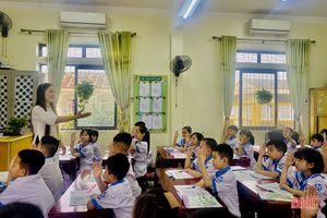 Học sinh Hà Tĩnh hào hứng ngay ngày đầu tiên trở lại trường