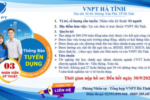 VNPT Hà Tĩnh tuyển dụng nhân viên kỹ thuật