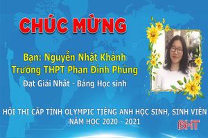 Trao giải Hội thi cấp tỉnh Olympic Tiếng Anh học sinh, sinh viên Hà Tĩnh