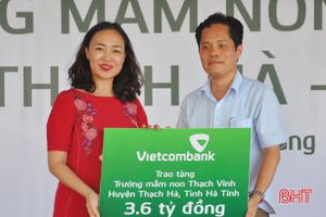 Vietcombank tài trợ 3,6 tỷ đồng xây Trường Mầm non Thạch Vĩnh