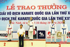 Hà Tĩnh xếp thứ 4 Giải vô địch trẻ Karate quốc gia