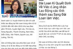 Bác bỏ thông tin Đài Loan dừng tiếp nhận lao động Việt Nam từ tháng Ba