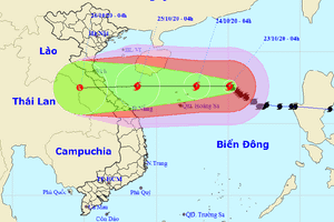 Bão số 8 giật cấp 11, nhắm thẳng hướng Hà Tĩnh - Quảng Trị