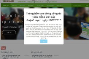 Tạm ngừng thi ViOlympic Toán tiếng Việt ngày 17/2 do truy cập tăng đột biến