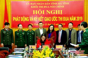 Khối Nội chính Hà Tĩnh ký kết giao ước thi đua năm 2019