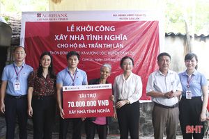 Agribank Chi nhánh Hà Tĩnh II hỗ trợ xây nhà tình nghĩa cho hộ nghèo ở Can Lộc
