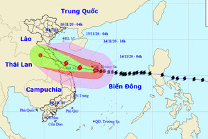 Tin mới nhất ngày 14/11 về bão số 13