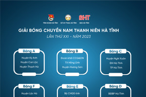 18 đội tham gia Giải Bóng chuyền nam thanh niên Hà Tĩnh