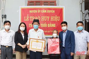 Các địa phương Hà Tĩnh trao Huy hiệu 75 năm tuổi Đảng cho các đảng viên