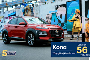 Hyundai Kona khuyến mại lên đến 56 triệu đồng