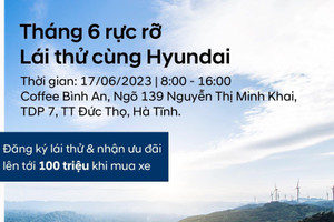 Lái thử xe Hyundai tại thị trấn Đức Thọ