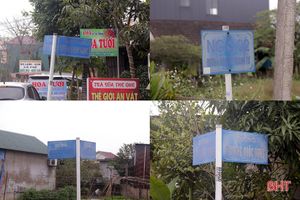 Nhiều bảng tên đường ở thị trấn Thạch Hà “làm khó” người tham gia giao thông