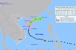 Bão số 9 suy yếu dần thành áp thấp nhiệt đới