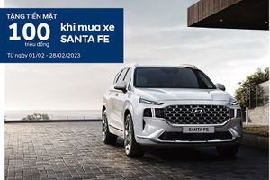 Tặng tiền mặt lên đến 100 triệu đồng khi mua Hyundai Santa Fe