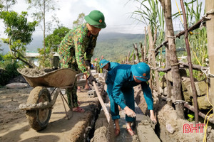 Hơn 70 cán bộ, chiến sĩ giúp xã Kỳ Nam xây dựng nông thôn mới