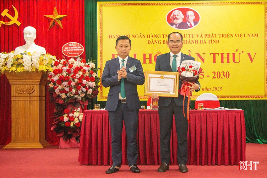 Ông Nguyễn Đình Thịnh - Bí thư Đảng ủy, Giám đốc BIDV Hà Tĩnh được Đảng ủy Khối Doanh nghiệp Trung ương vinh danh đảng viên xuất sắc tiêu biểu 5 năm (2019 – 2024). bqbht_br_z6607754006602-79ecf0a420908e505f85a736281080d8.jpg