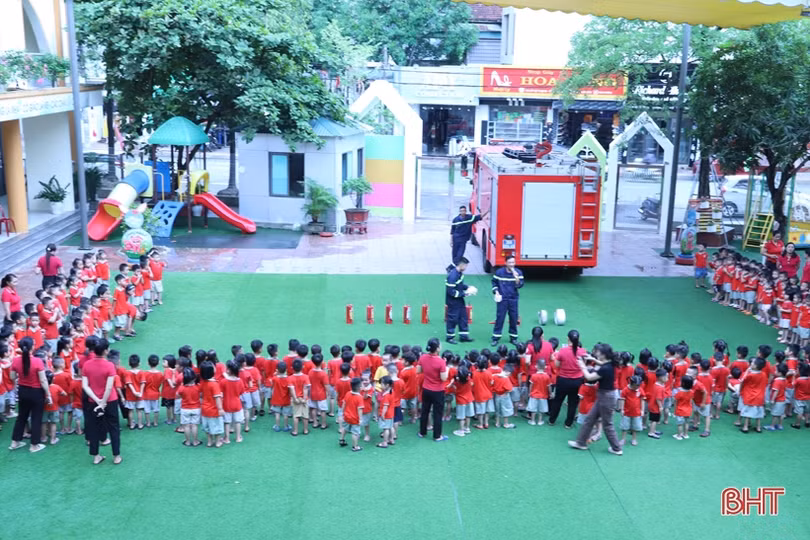 Hướng dẫn cách phòng cháy, thoát hiểm cho học sinh mầm non ở TP Hà Tĩnh