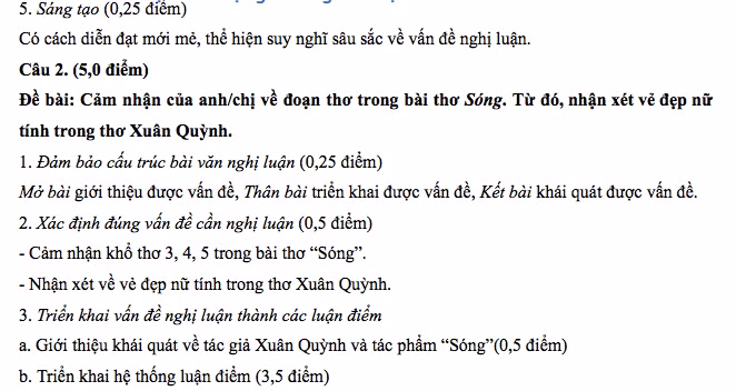 Gợi ý đáp án đề Ngữ văn kỳ thi tốt nghiệp THPT năm 2021
