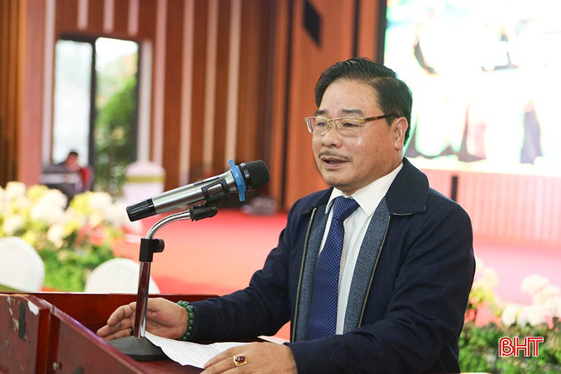 Phó Trưởng ban Tuyên giáo và Dân vận Tỉnh ủy Nguyễn Xuân Hải phát biểu tại đại hội. bqbht_br_a8.jpg
