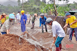 Vũ Quang đồng loạt mở rộng nền đường giao thông nông thôn