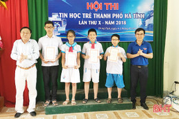 4 thí sinh xuất sắc giành giải nhất Hội thi Tin học trẻ TP Hà Tĩnh