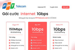 FPT Telecom cung cấp gói cước SKY FPT tốc độ 1Gbps Download