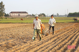 Nông dân Lộc Hà xuống đồng, bám biển, thi đua sản xuất đầu xuân mới