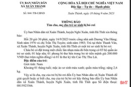 Tìm cha mẹ của bé trai bị bỏ rơi bên cổng nhà dân ở Nghi Xuân