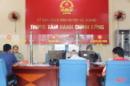 Tỷ lệ giải quyết hồ sơ, thủ tục hành chính đúng hạn ở Vũ Quang đạt 98,1%