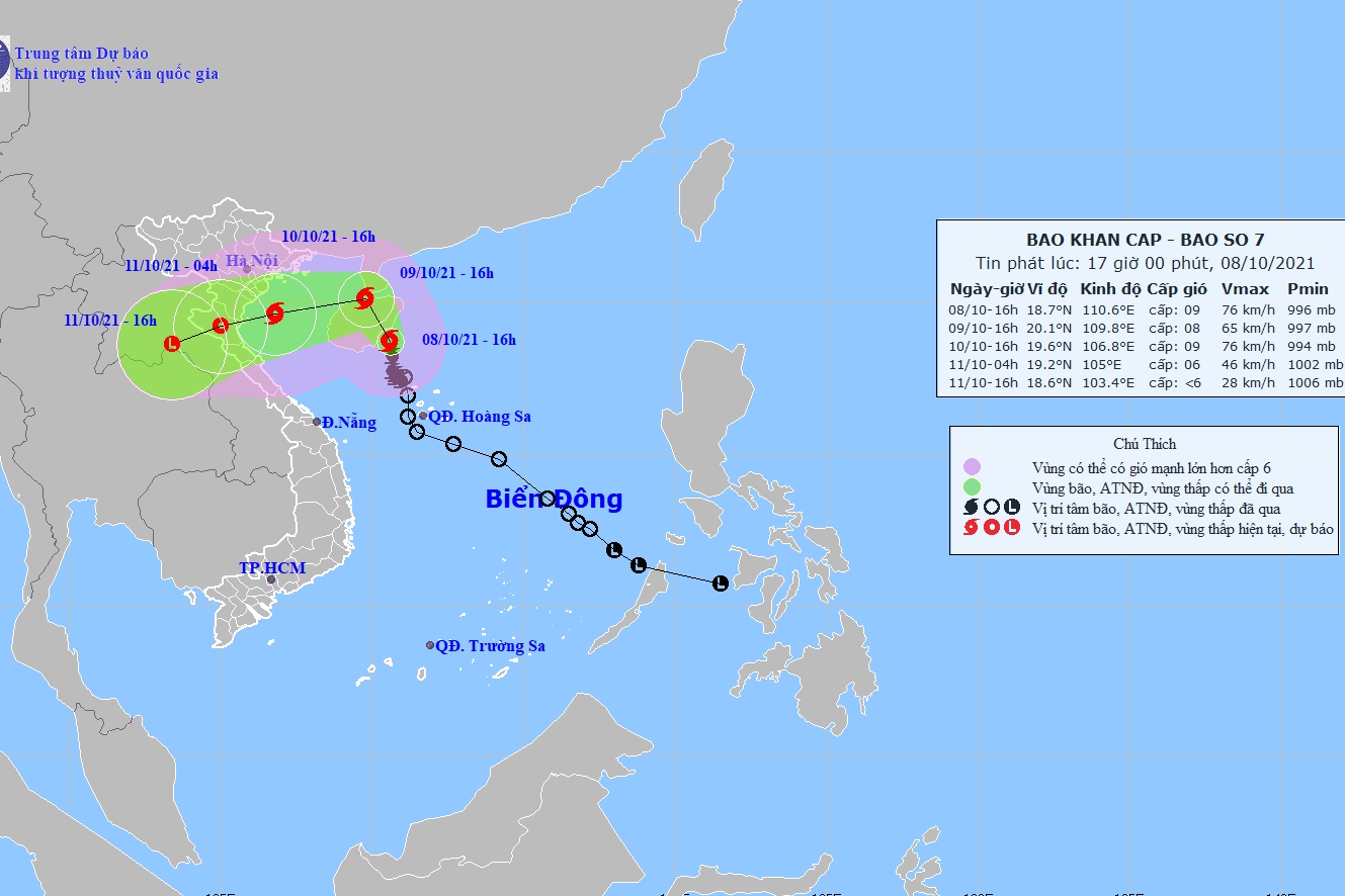 Tin bão khẩn cấp cơn bão số 7