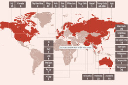 Các nước có bệnh nhân nhiễm virus corona
